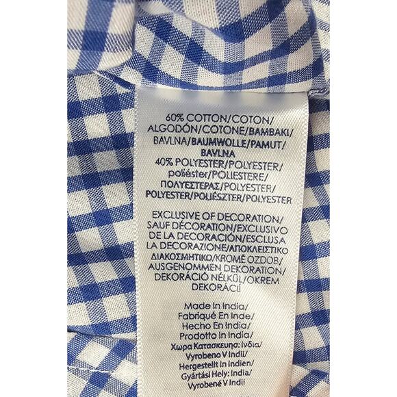 Chaps Easy Care size XL Blue checks Men short sleeve no iron casual button up ^ - Picture 4 of 7